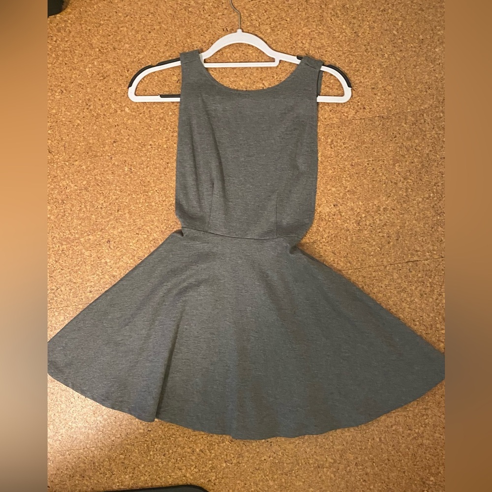Gray Sleeveless American Apparel Skater Ponte Dress